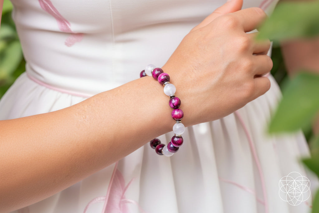 Shape Your Future – Pink Galaxy Tiger’s Eye Bracelet