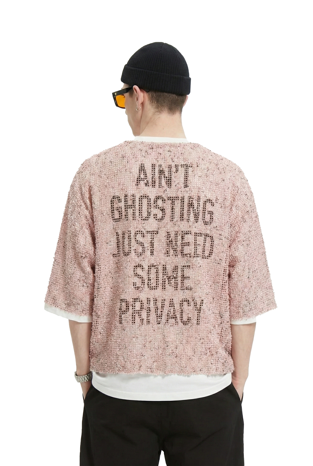 Sparkle S/N Jersey 3/4 Sleeve Crop Top Tee