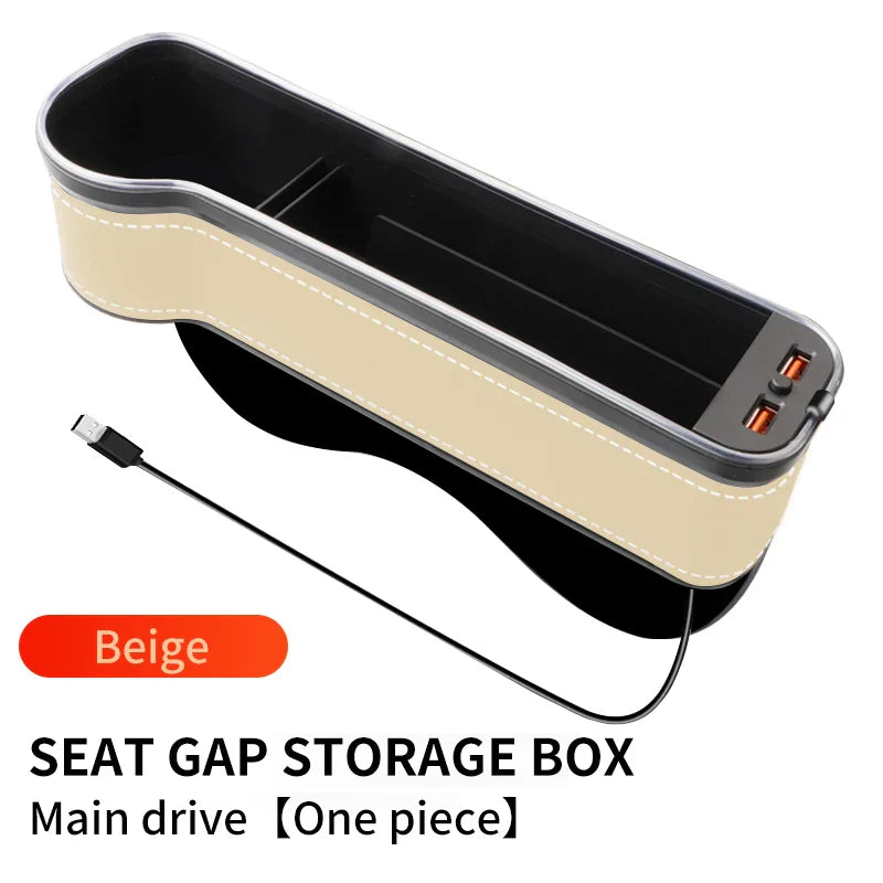 Car Seat Gap Filler Cup Holder 7 Colours Changing LED Car Crevice Storage Organizer Box With 2Usb Charger Car Accessories